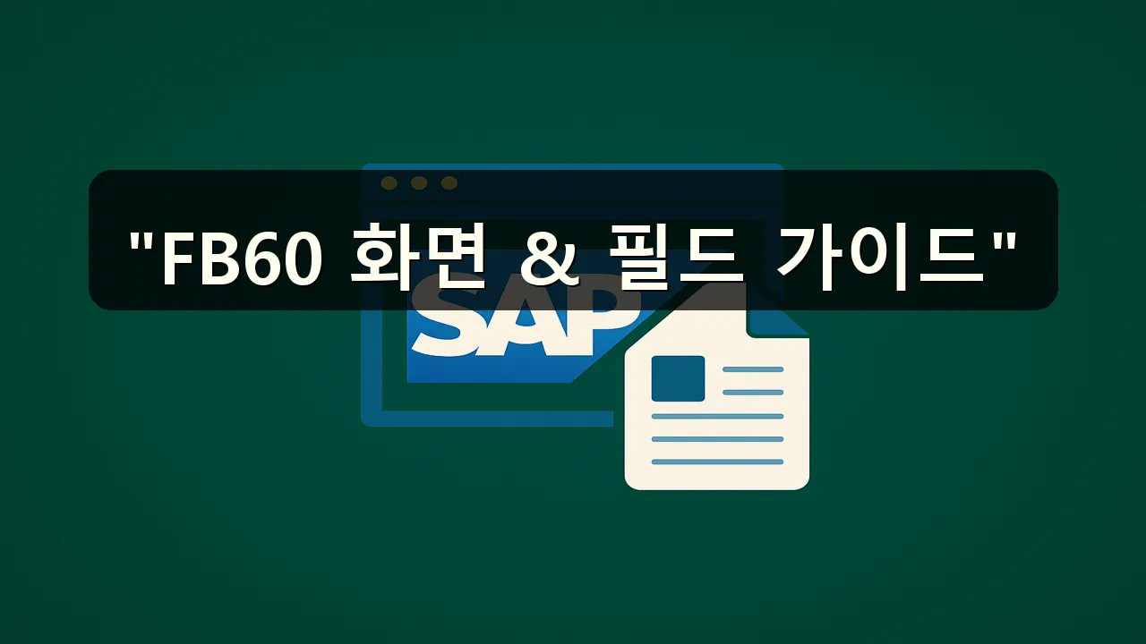 FB60 화면 구성 설명과 주요 필드 설명