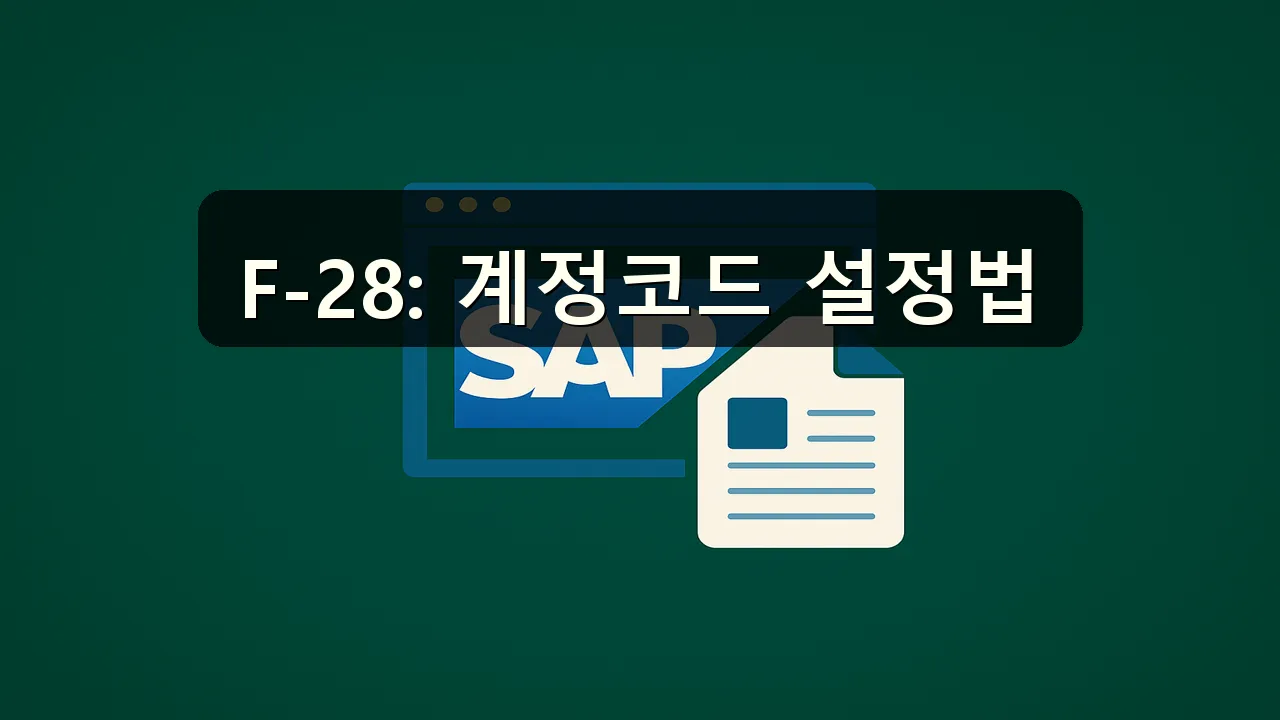 F-28 사용 시 계정코드 설정하는 방법