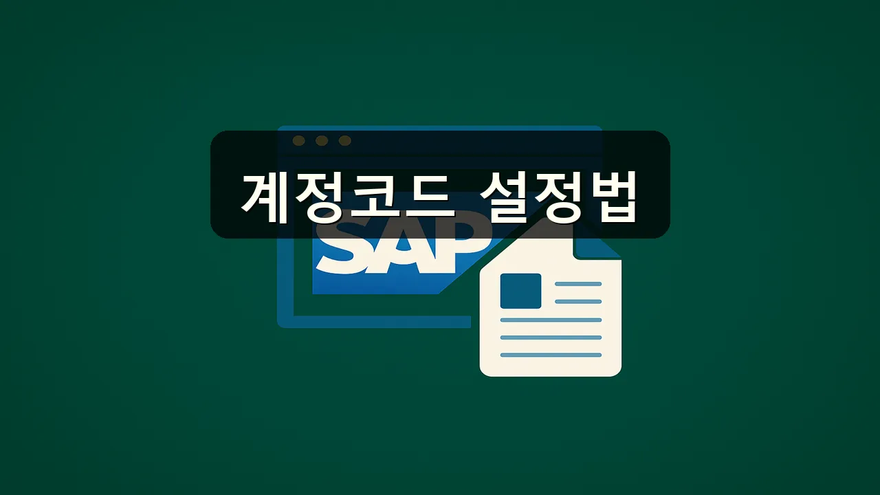 S_ALR_87013611 사용 시 계정코드 설정하는 방법