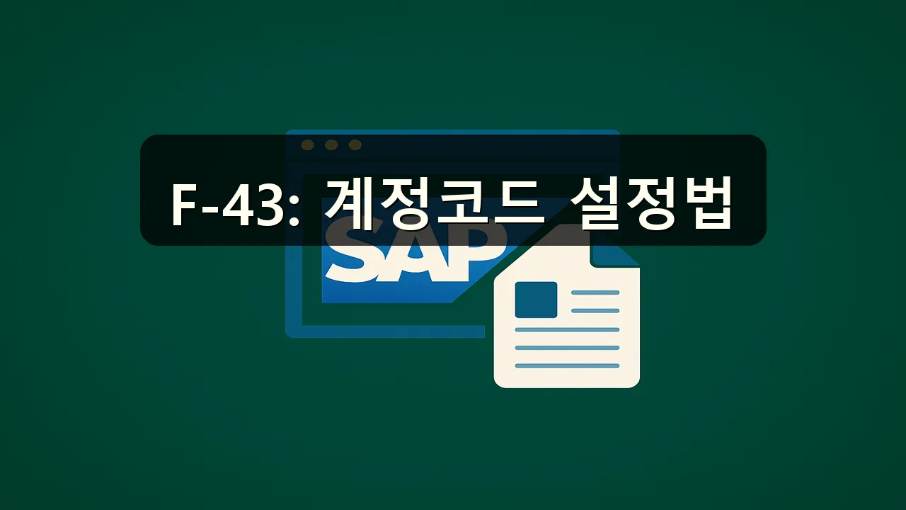 F-43 사용 시 계정코드 설정하는 방법