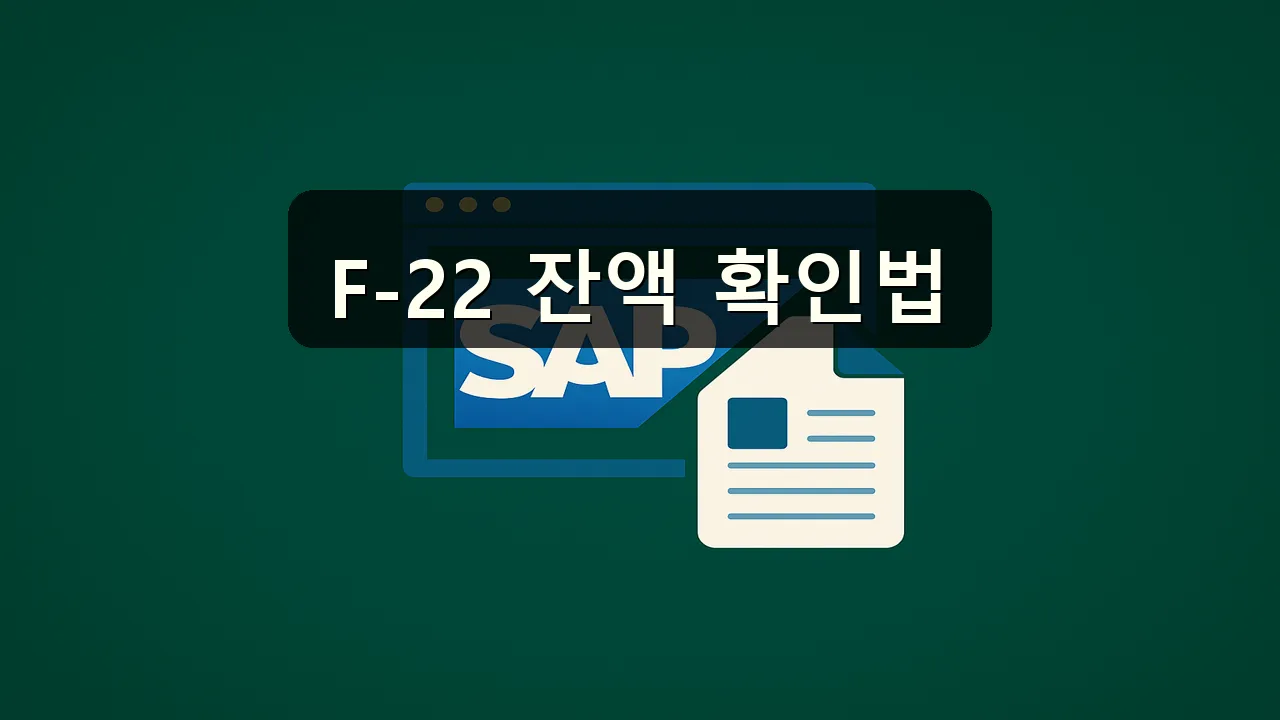 F-22 거래처별 잔액 확인 방법