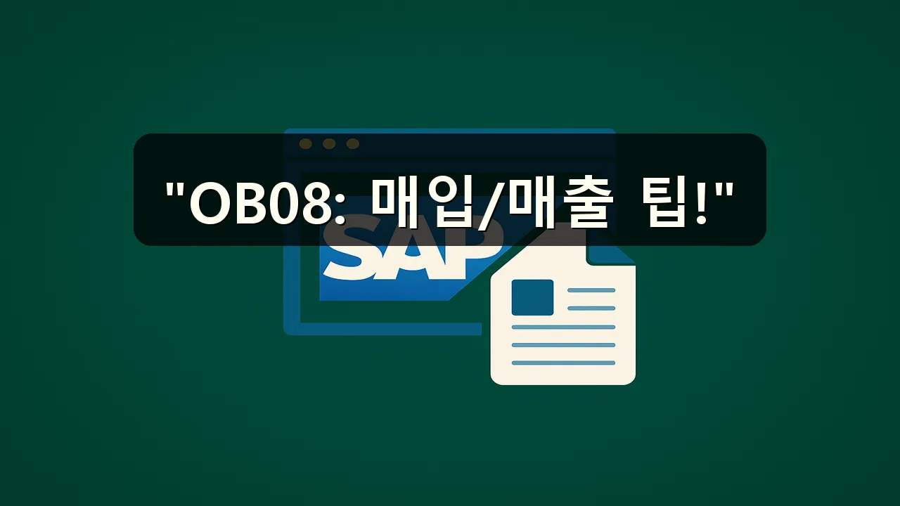 OB52 매입/매출 처리 시 OB08 사용 방법