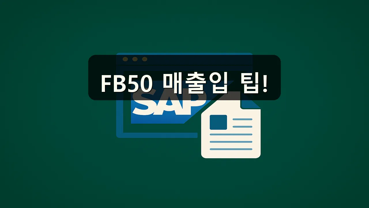 FB50 매입/매출 처리 시 S_ALR_87013611 사용 방법