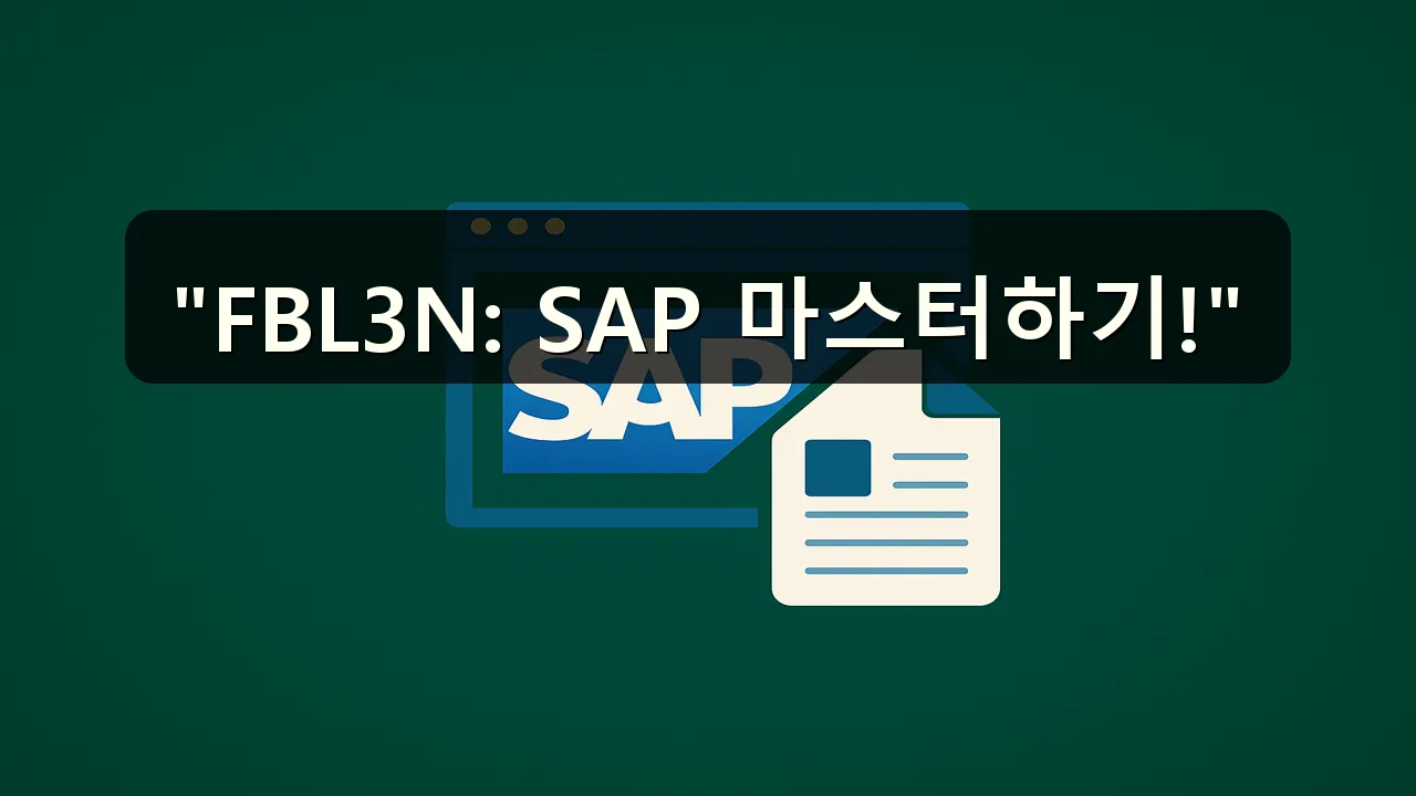 FBL3N 실무 활용: SAP의 강력한 도구를 마스터하자