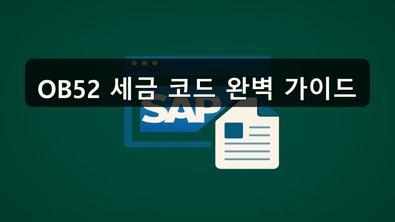 OB52 세금 코드 설정: 완벽 가이드
