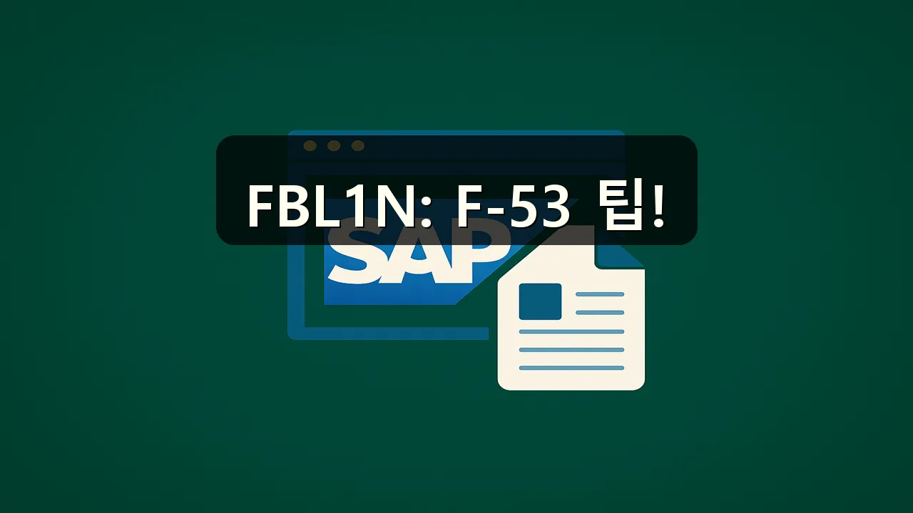 FBL1N 매입/매출 처리 시 F-53 사용 방법