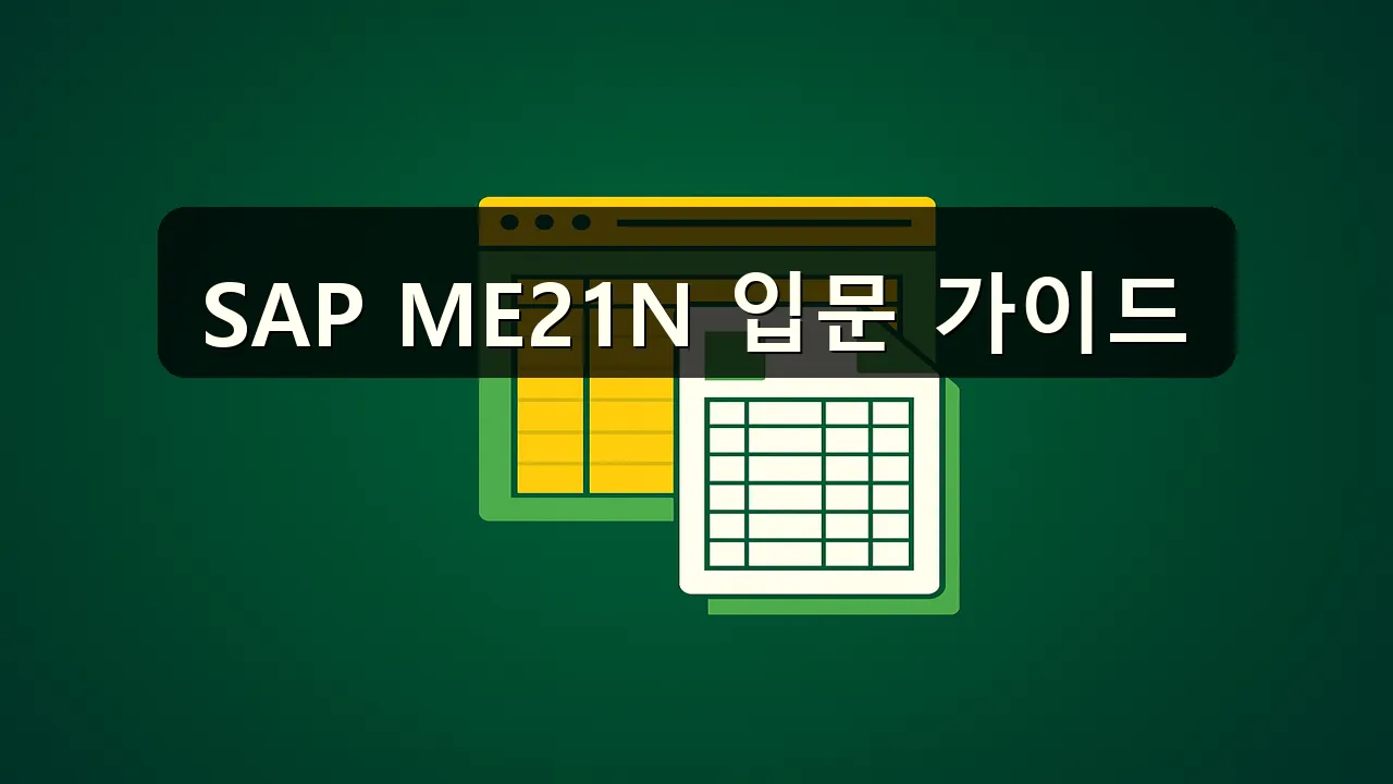 SAP ME21N 초보자를 위한 기초 강의 안내