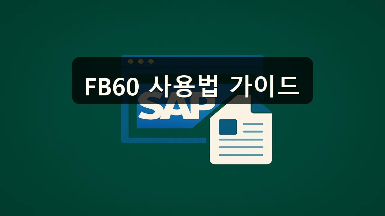OBY6 매입/매출 처리 시 FB60 사용 방법
